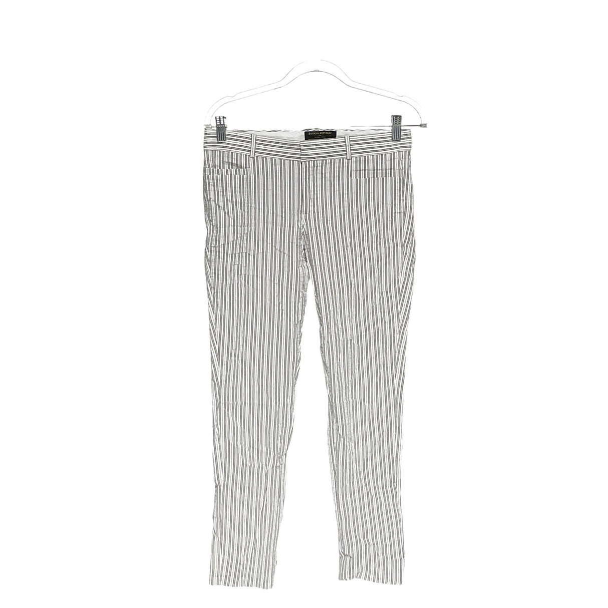 Banana Republic Gray Striped Cropped Pants