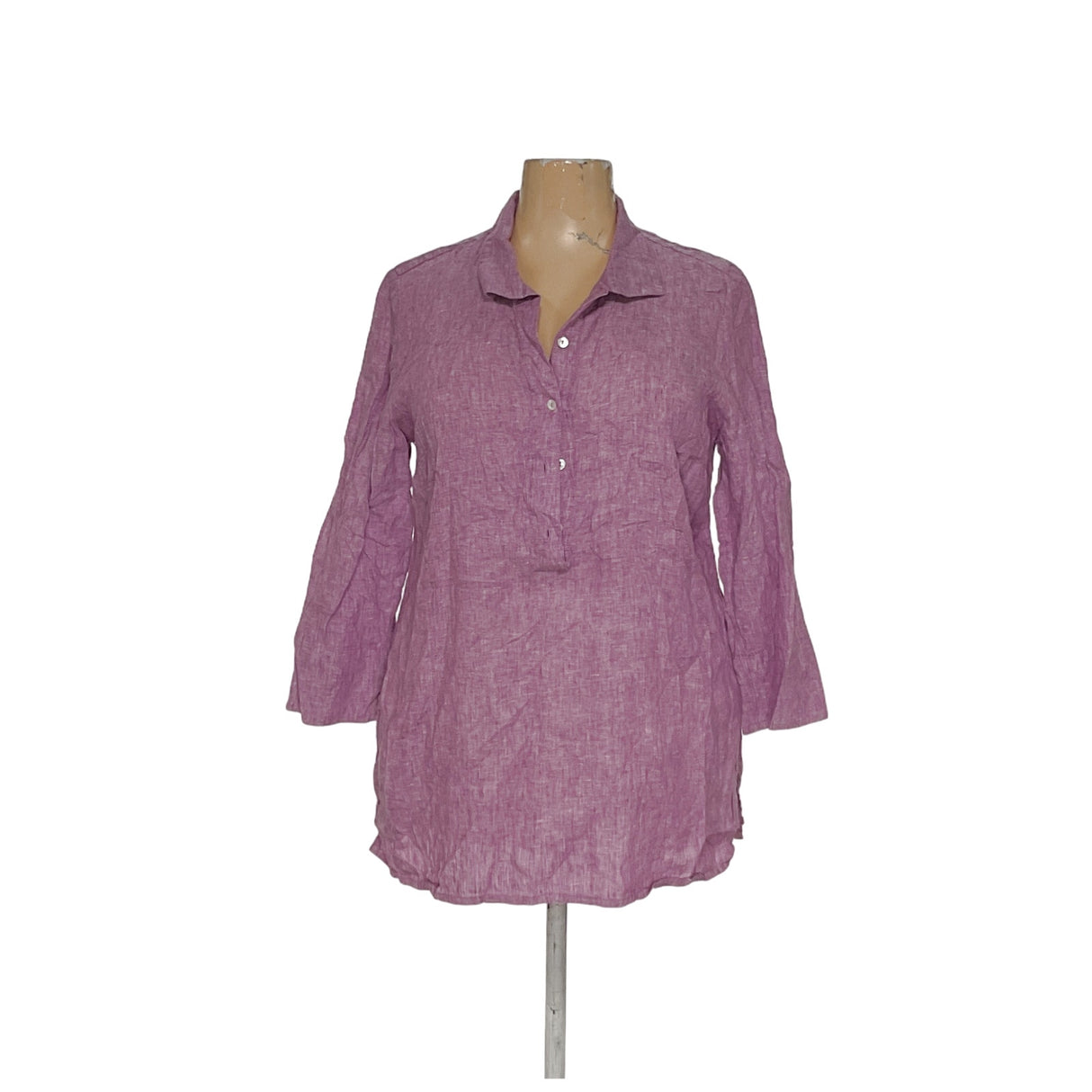 Chico's Purple Linen Blouse, Size 3