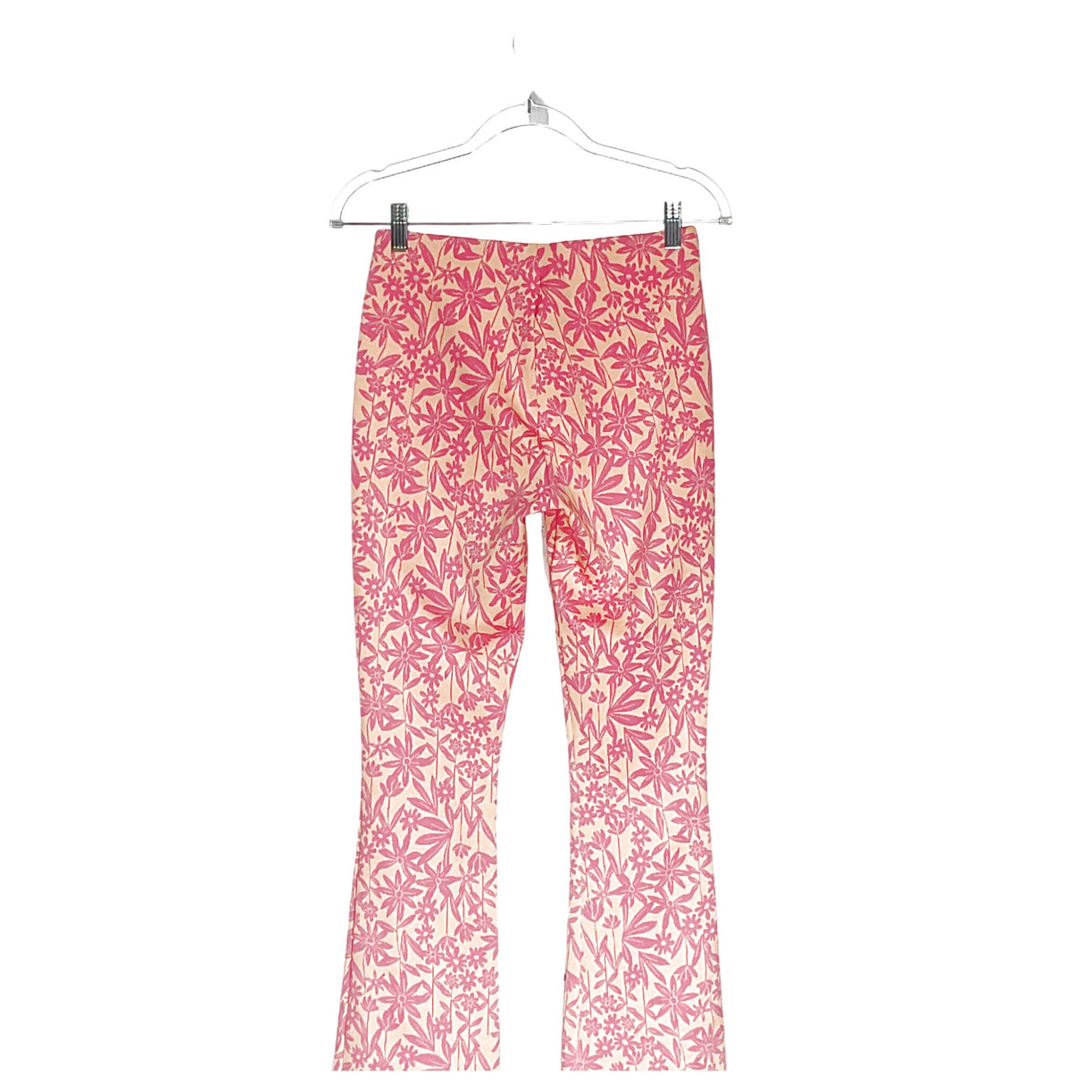 ZARA Pink Floral Flare Pants, Women's M