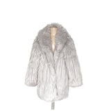 Express Gray Faux Fur Jacket - Women's M