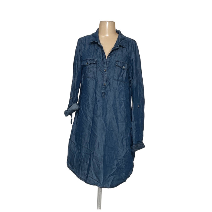 GUESS Blue Shirt Dress - Women's Medium