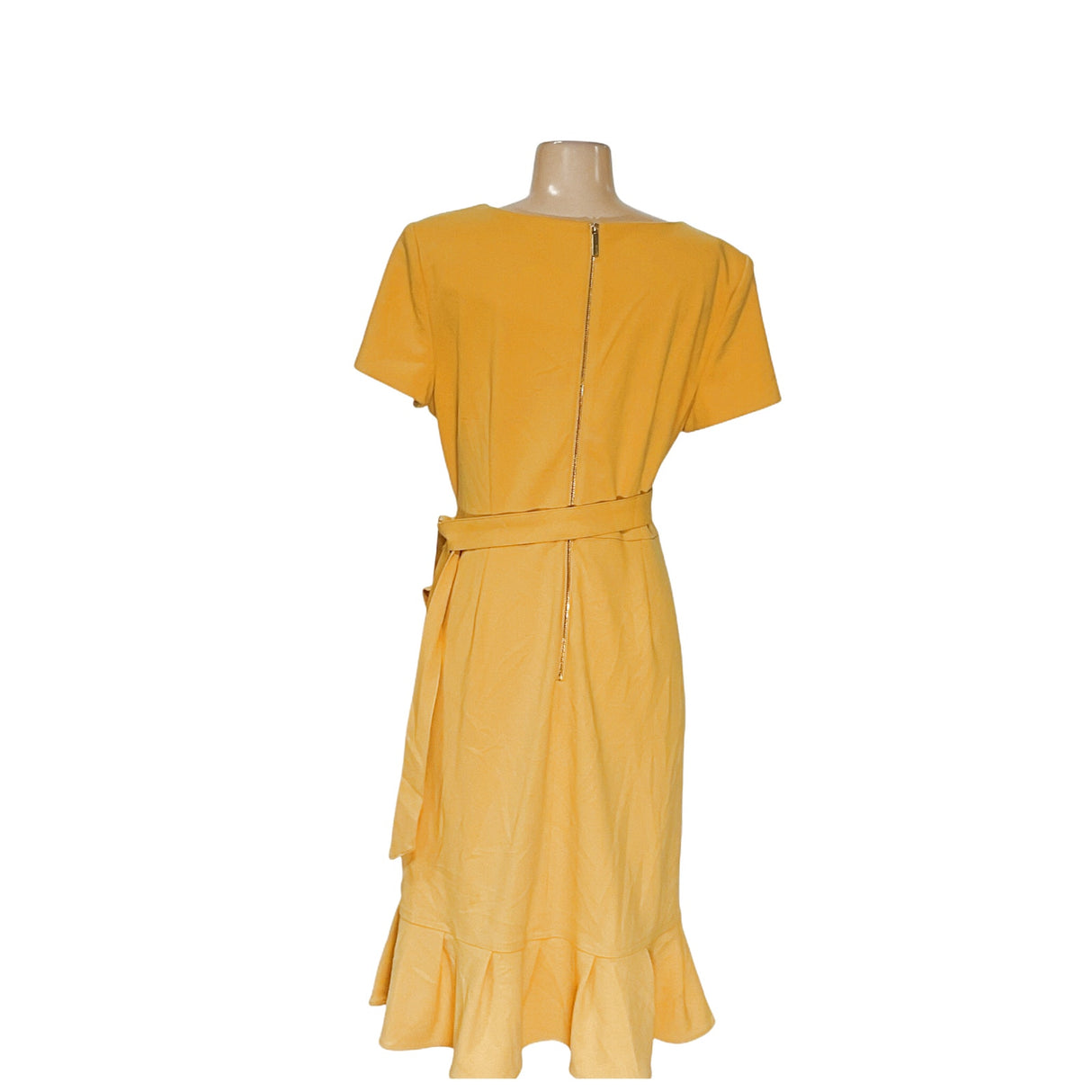 Calvin Klein Yellow Wrap Dress - Size 12