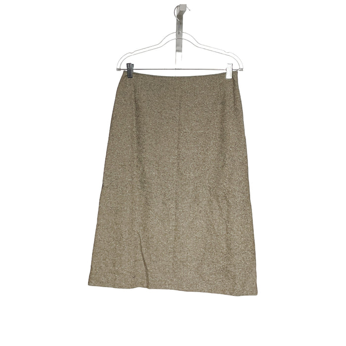 Brooks Brothers Beige Silk A-Line Skirt