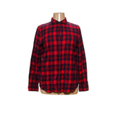 J. Crew Red Plaid Cotton Button-Up XL