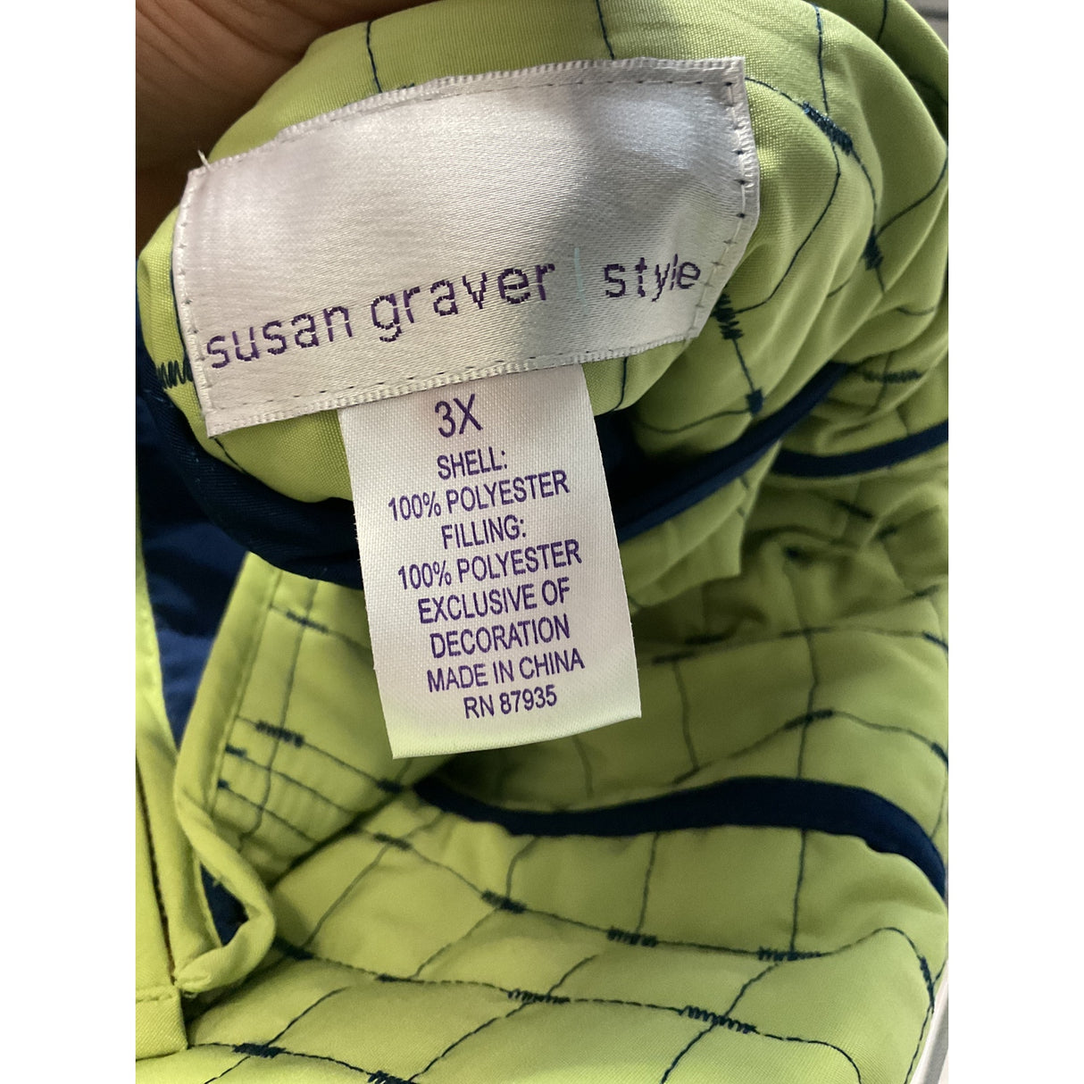 Susan Graver Blue Cotton Jacket, 3X