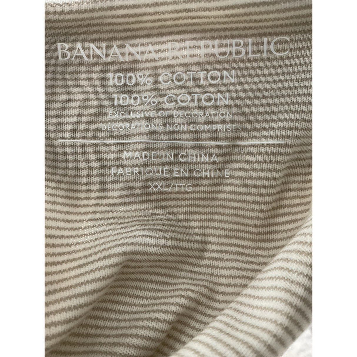 Banana Republic Men's Beige Striped T-Shirt - XXL