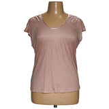 Chico's Plus Size Pink Modal T-Shirt Size 2