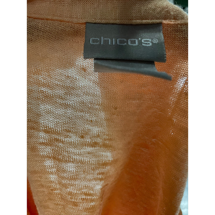 Chico's Linen Blouse - Women's Size 2 - Orange