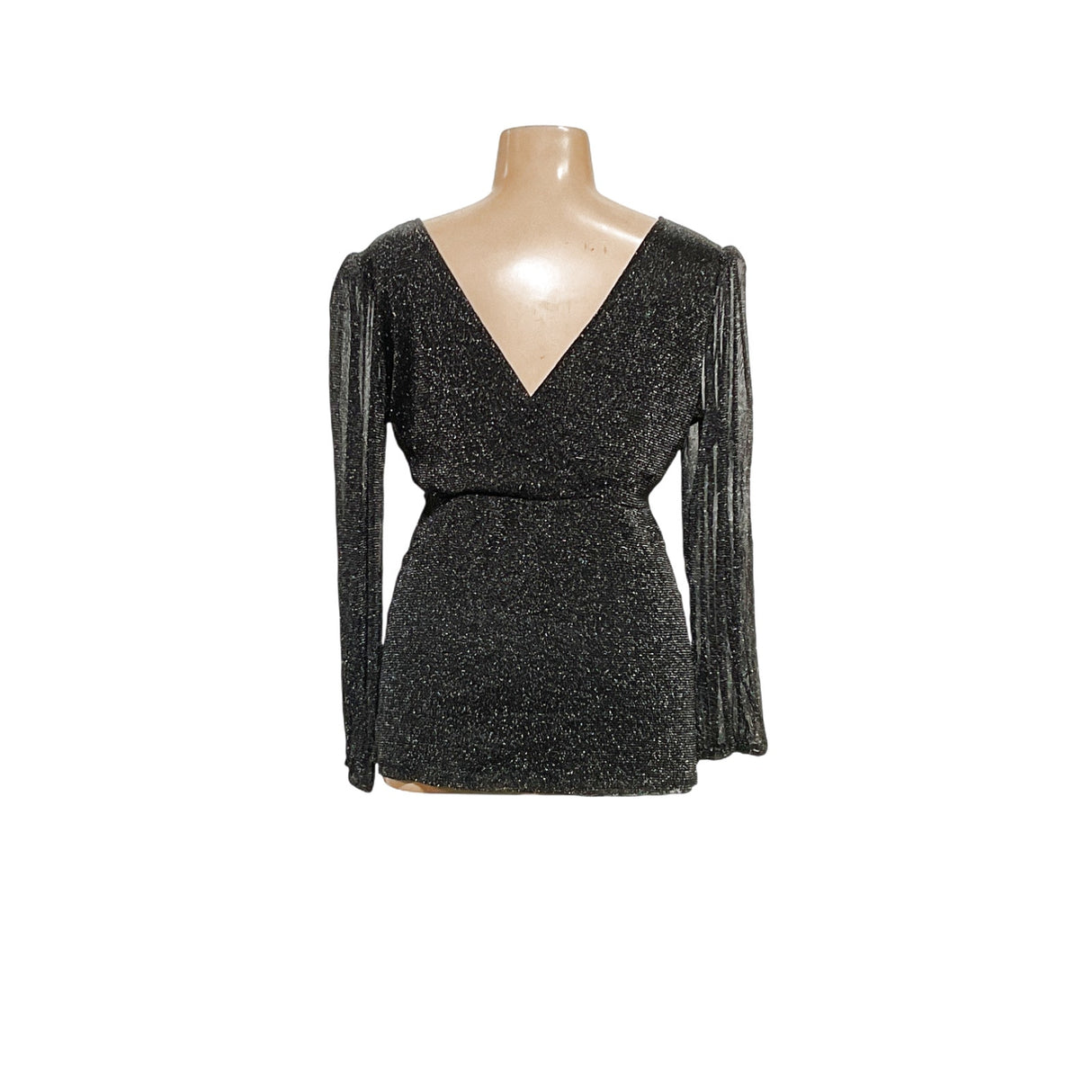 TORRID Black Mesh Metallic Blouse, Size 2