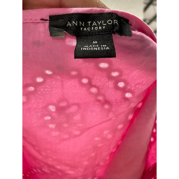 Ann Taylor Pink 100% Cotton Blouse - M