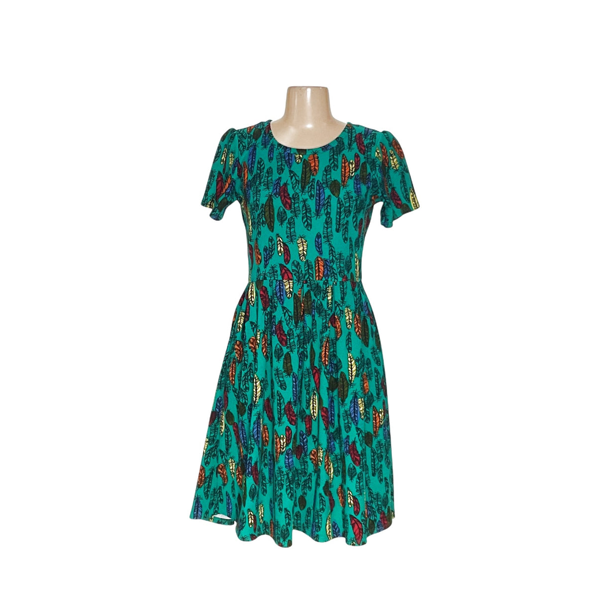 Lularoe Green Graphic Print A-Line Dress