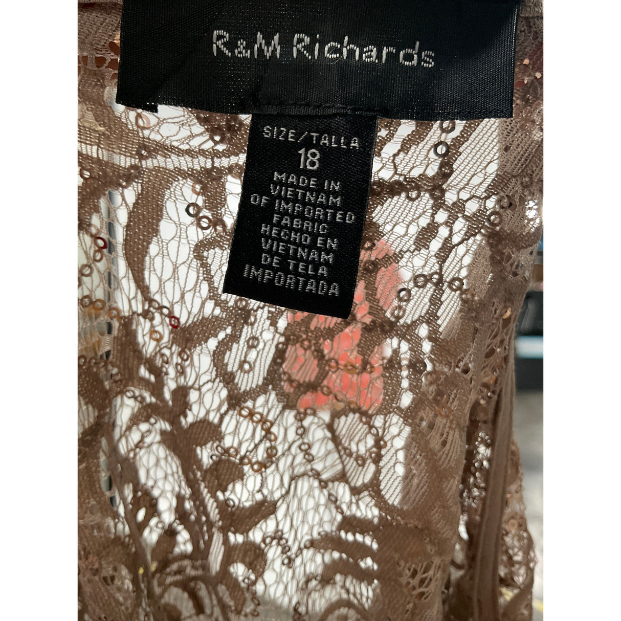 R&M Richards Brown Polyester Blouse - Size 18