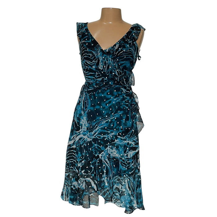 WHBM Blue A-Line Midi Dress - Size 2