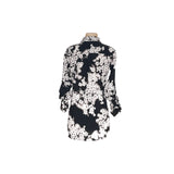 Calvin Klein Black Floral Chiffon Button-Up Top XS