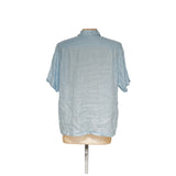 DKNY Men's Blue Linen Button-Up Shirt