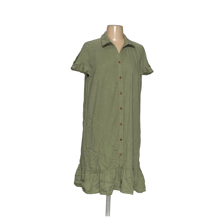 Lucky Brand Green Shirt Dress - Women's Size S