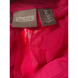 Chico's Pink Canvas Button-Up Rayon Top