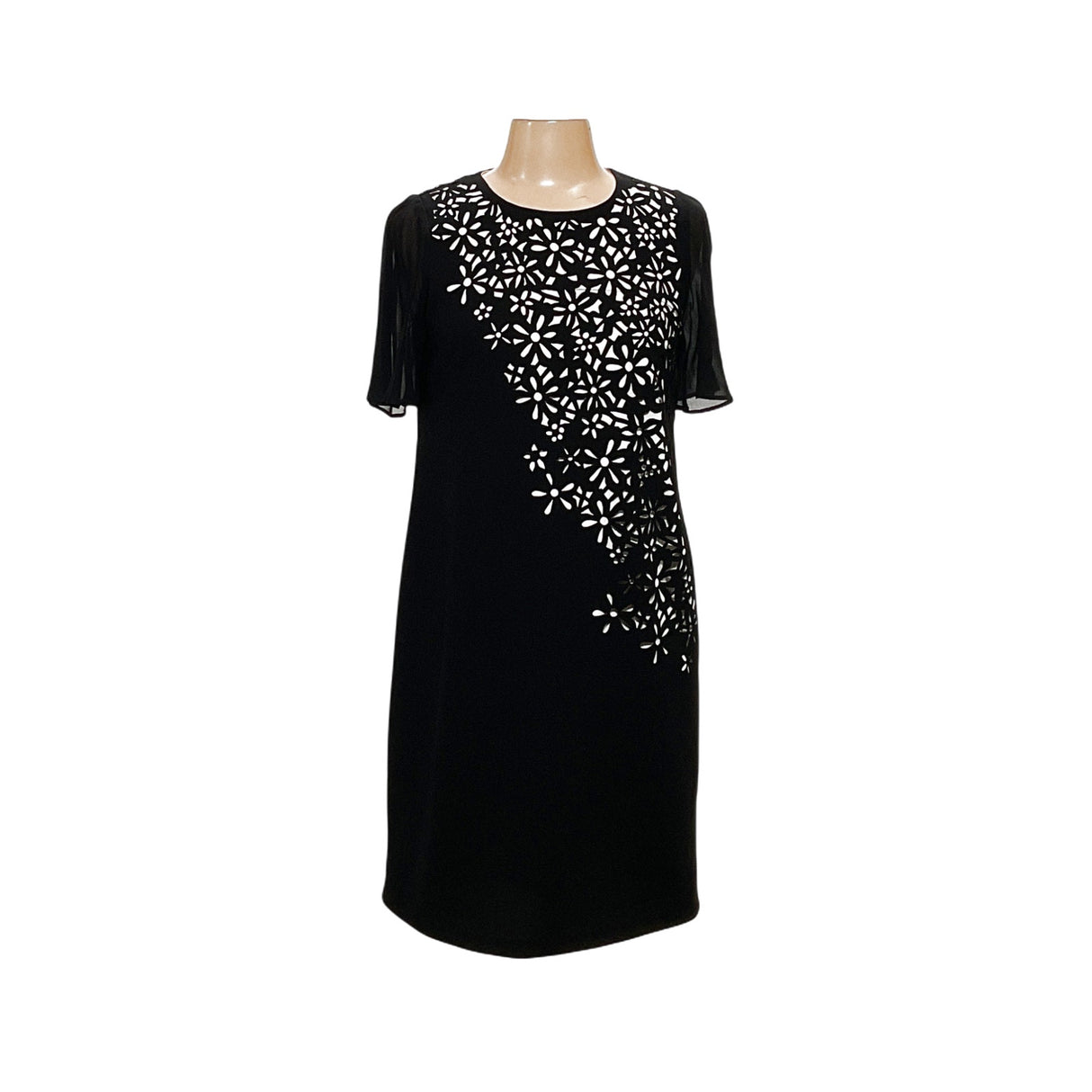 Calvin Klein Black Floral Shift Dress - Size 8