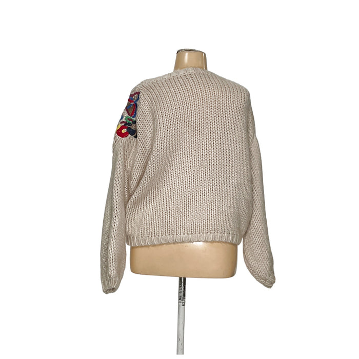 ZARA Cream Acrylic Sweater Size L