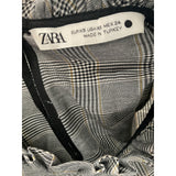 ZARA XS Gray Tattersall Blouse