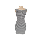 GUESS White Striped Midi Dress