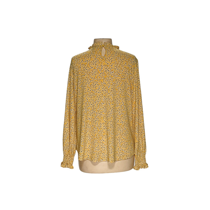 Adrianna Papell Yellow Cotton Blouse - XL Women's