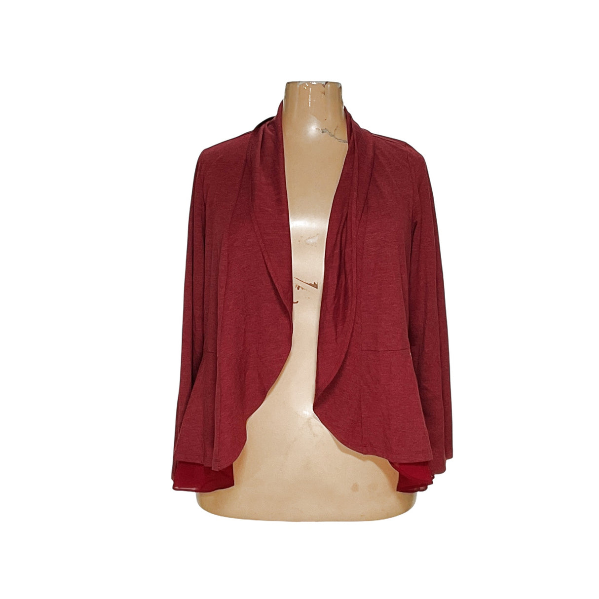 LOGO by Lori Goldstein Red Cardigan - Women's Plus Size 1X