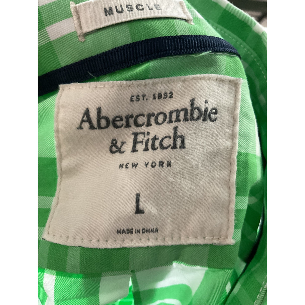 Abercrombie & Fitch Men's Green Dress Shirt