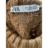 ZARA Brown Acrylic Pullover Sweater - Women's M