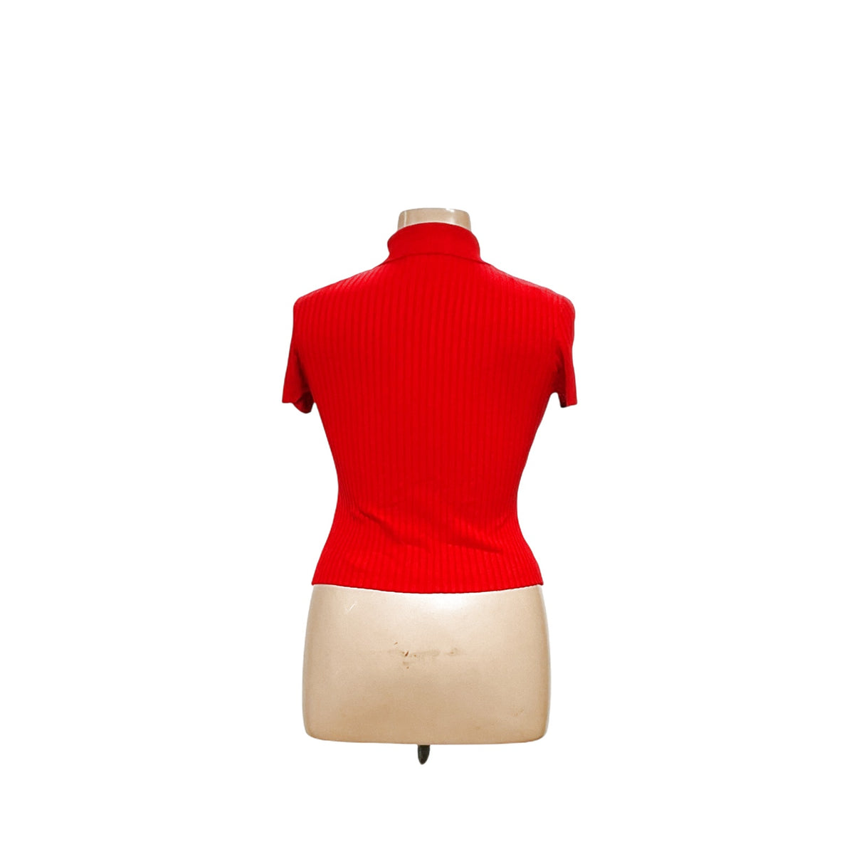 ZARA Red Viscose Button-Up Top - Size L