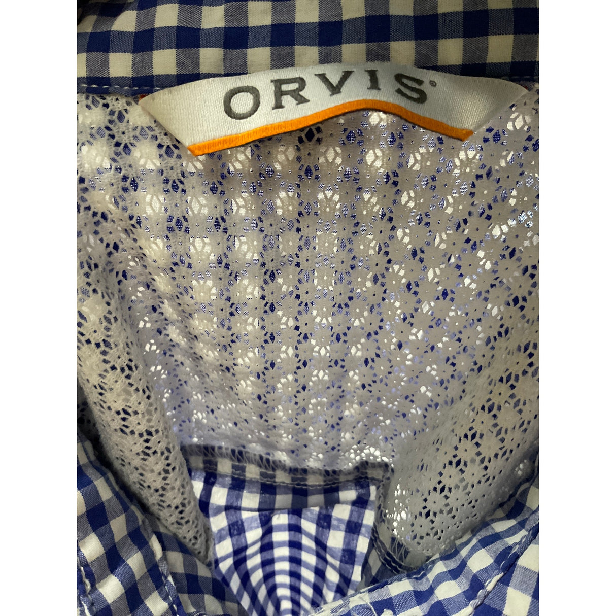 Orvis Blue GINGHAM Button-Up Top in Women's Size S