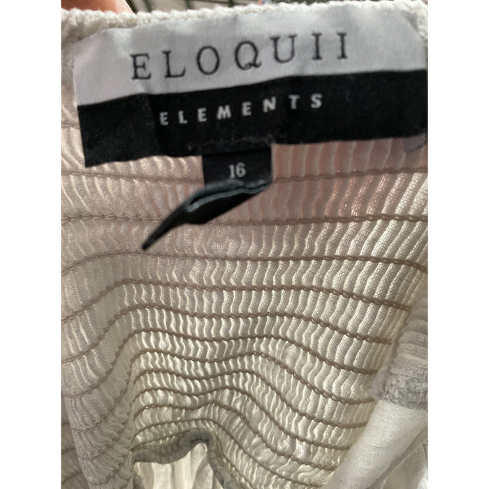 ELOQUII Beige Linen A-Line Dress - Size 16