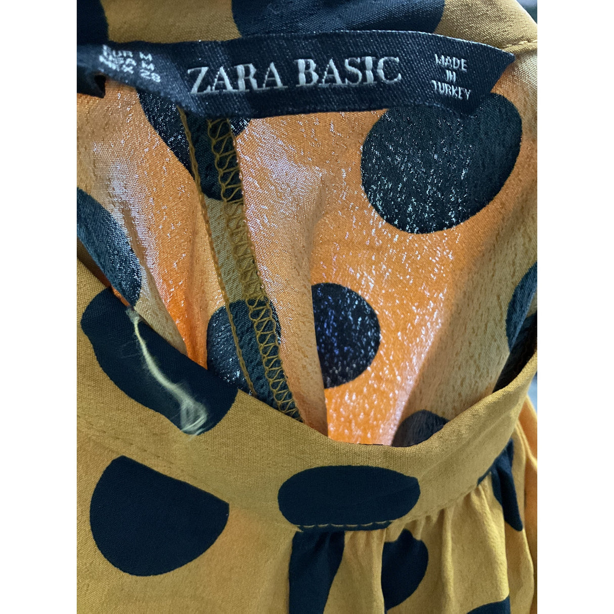 ZARA Yellow Polka Dot Blouse M