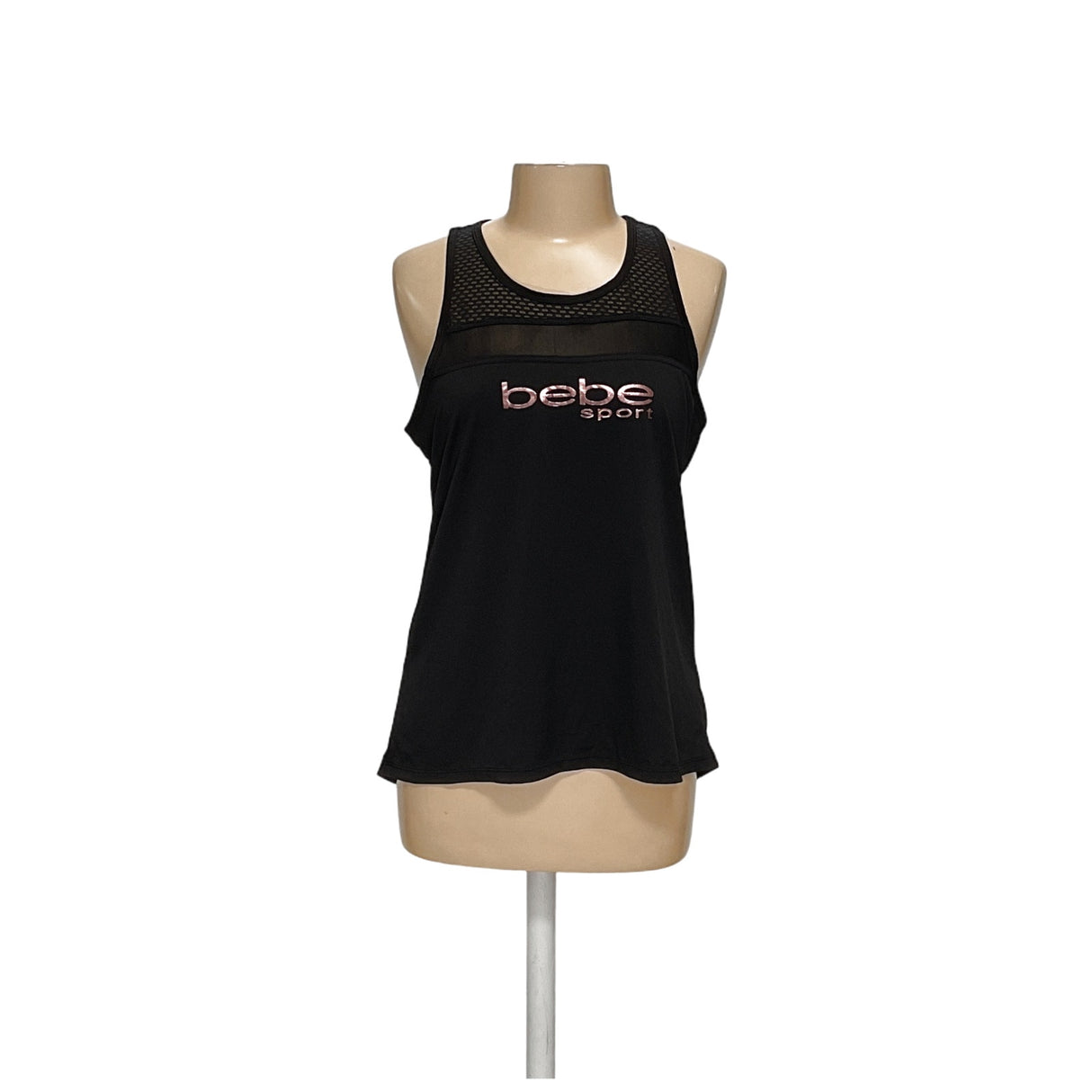 Bebe Black Cotton Tank Top - XL