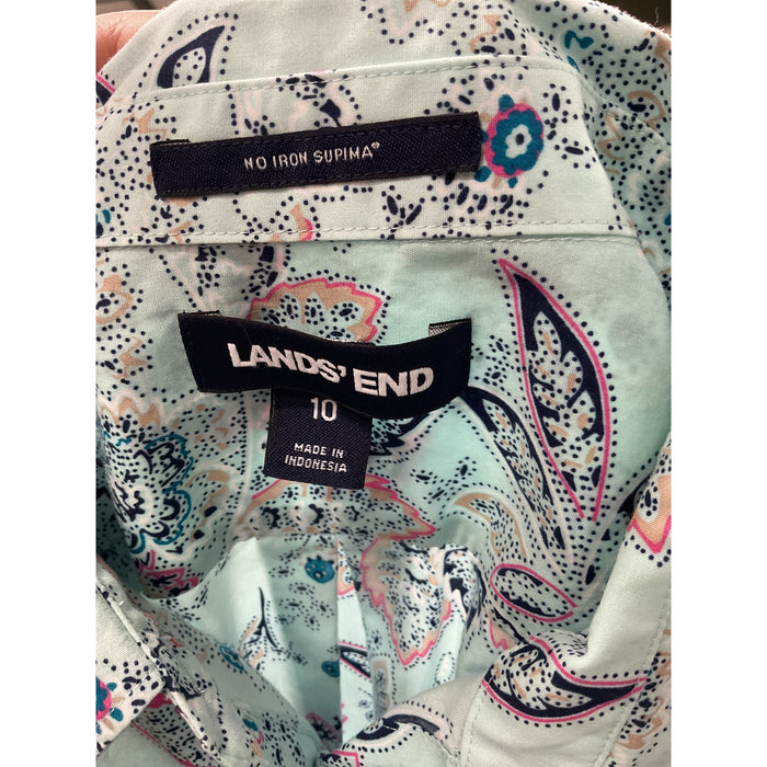 Lands' End Women's Multicolor Button-Up Top