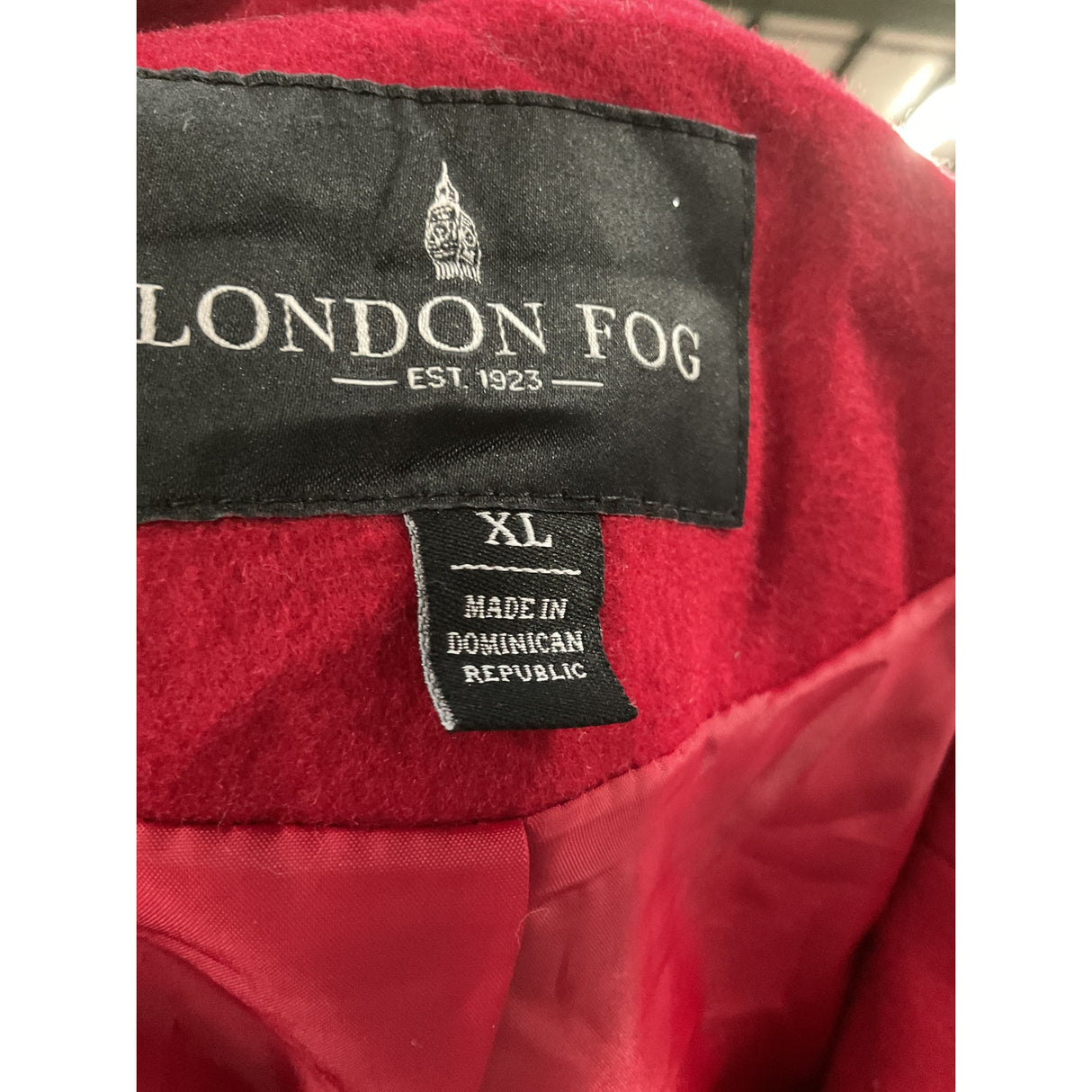 LONDON FOG Red Wool Overcoat XL