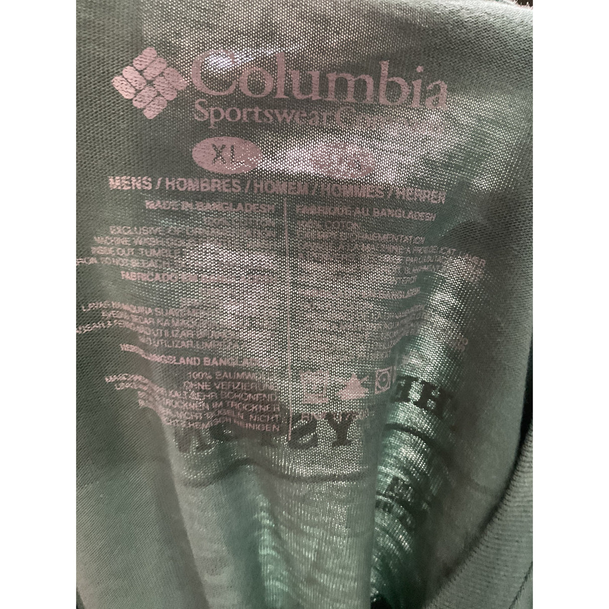 Columbia Men's Green Cotton T-Shirt XL