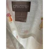 Chico's Multicolor Linen Button-Up Top - Size 2