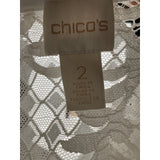 Chico's White Rayon Lace Blouse