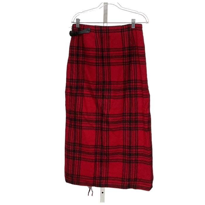 Eddie Bauer Red Wool A-Line Skirt