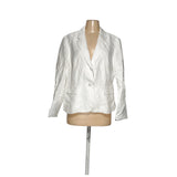 Nine West White Linen Blazer - Women's M