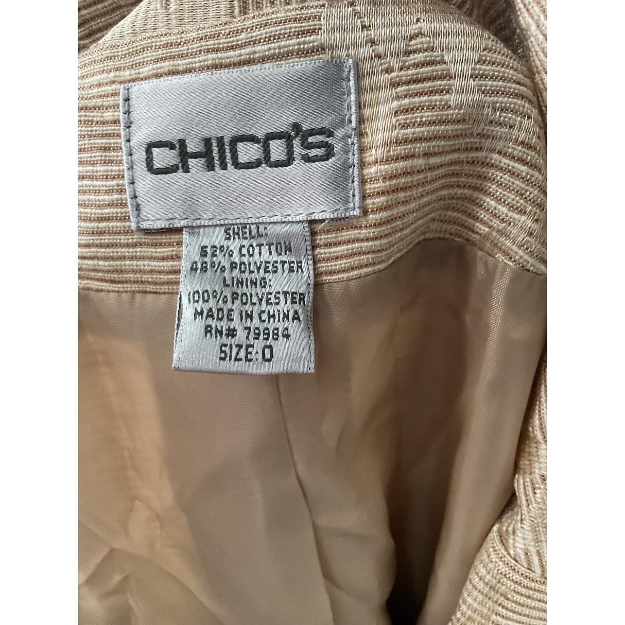 Chico's Beige Cotton Blazer