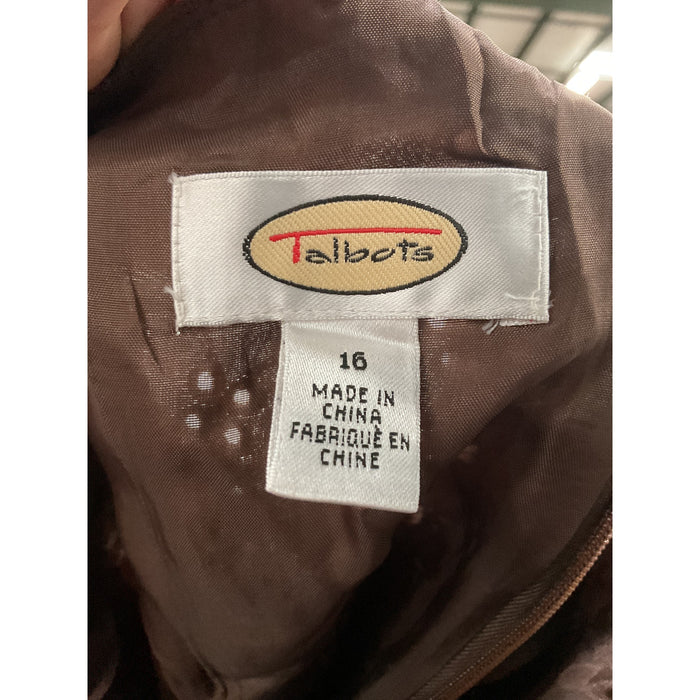 Talbots Brown A-Line Dress, Size 16