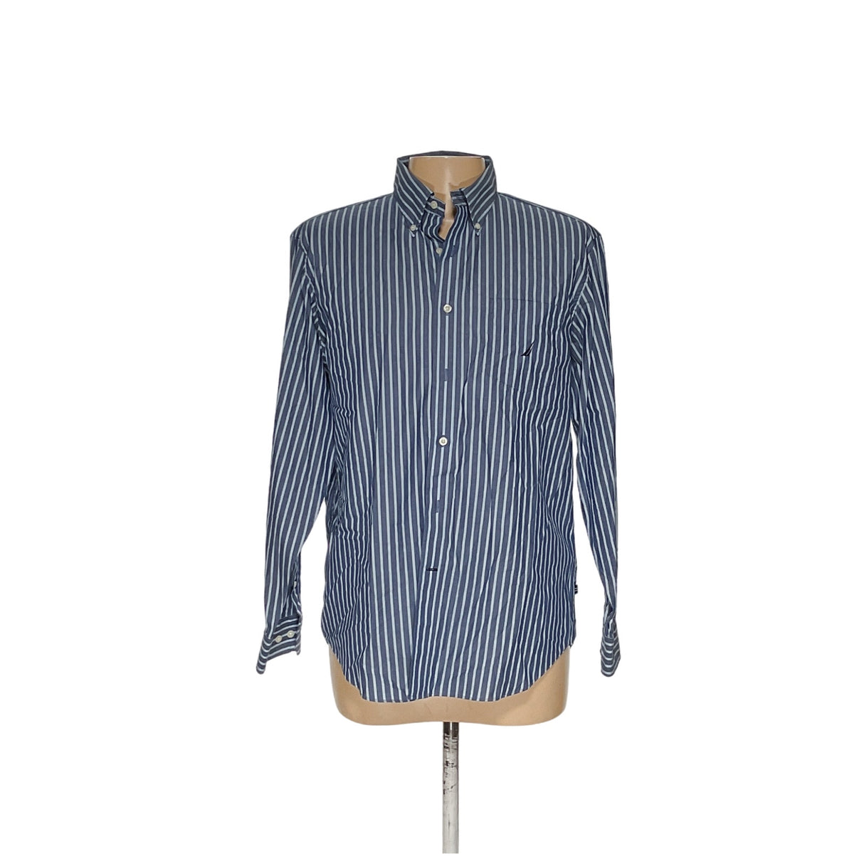 Nautica Men's Blue Dress Shirt - Size L