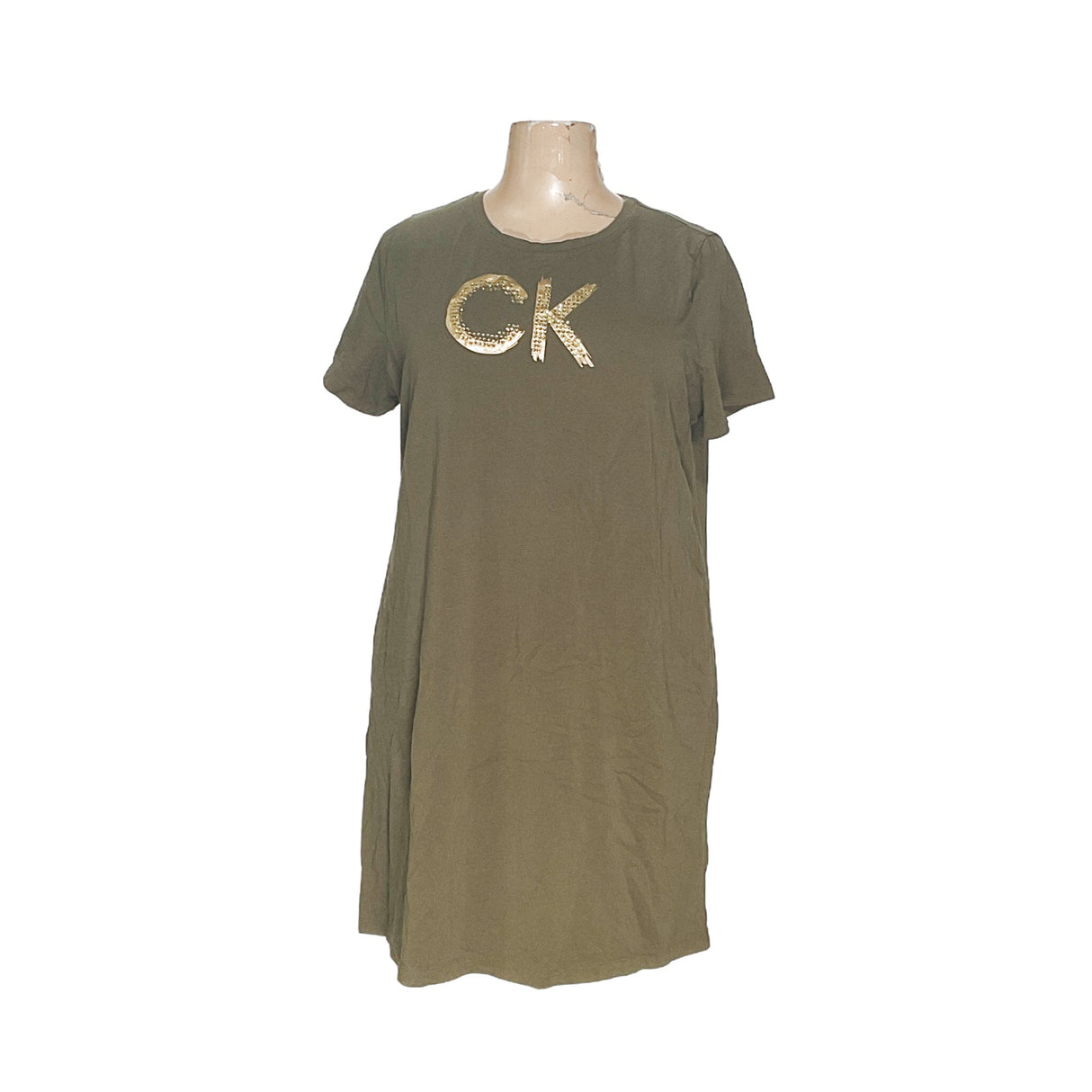 Calvin Klein Green Cotton Shift Dress - Size 1X