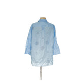 ZARA Blue Cotton Button-Up Top, Women's M