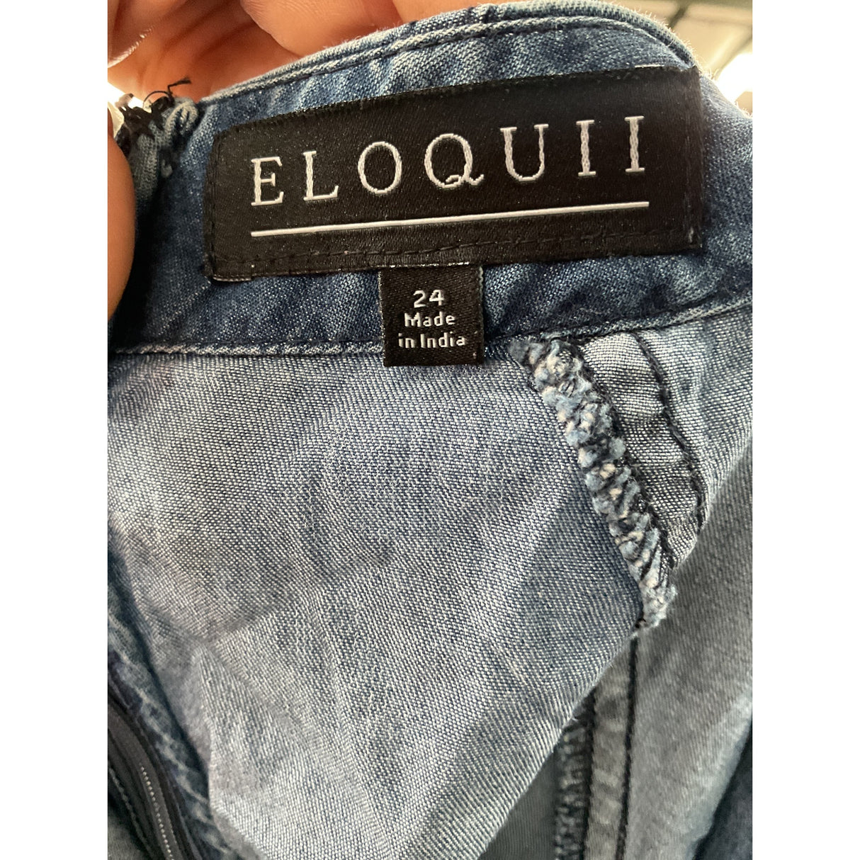 ELOQUII Blue Cotton Blouse - Size 24