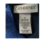 Catherines Blue Metallic Sweater, Size 18/20w