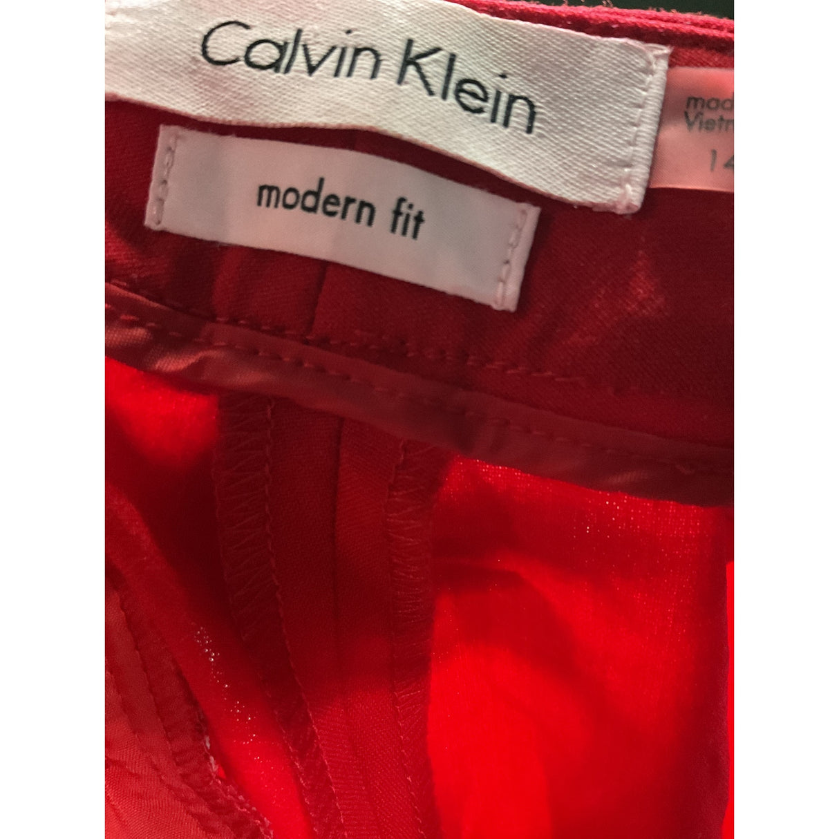 Calvin Klein Red Ankle Pants Size 14