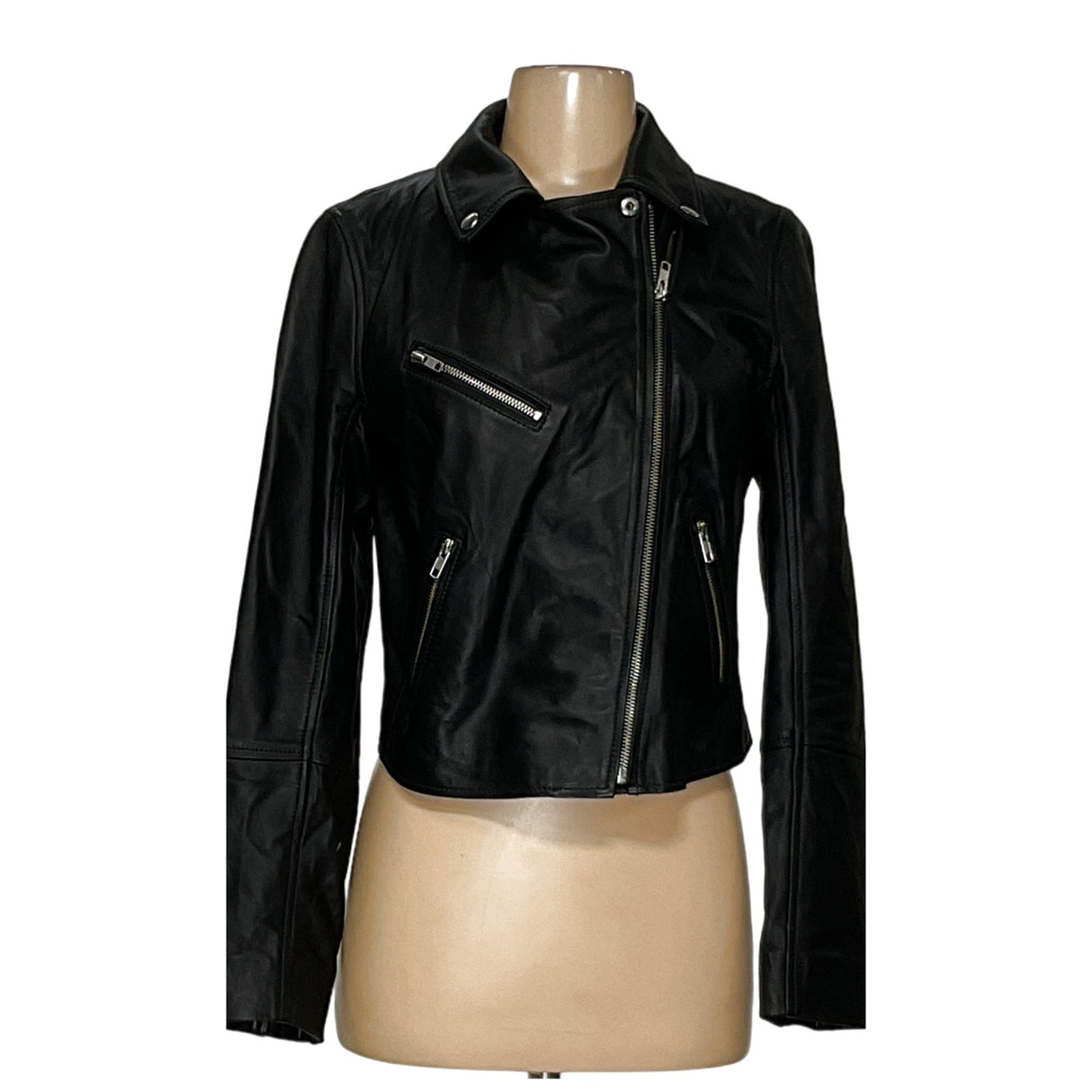 Halogen Black Leather Motorcycle Jacket